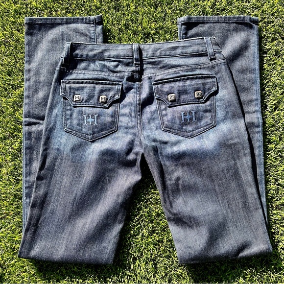 Henry III Generation Designer Boot Cut Dark Denim Jeans - Picture 4 of 8